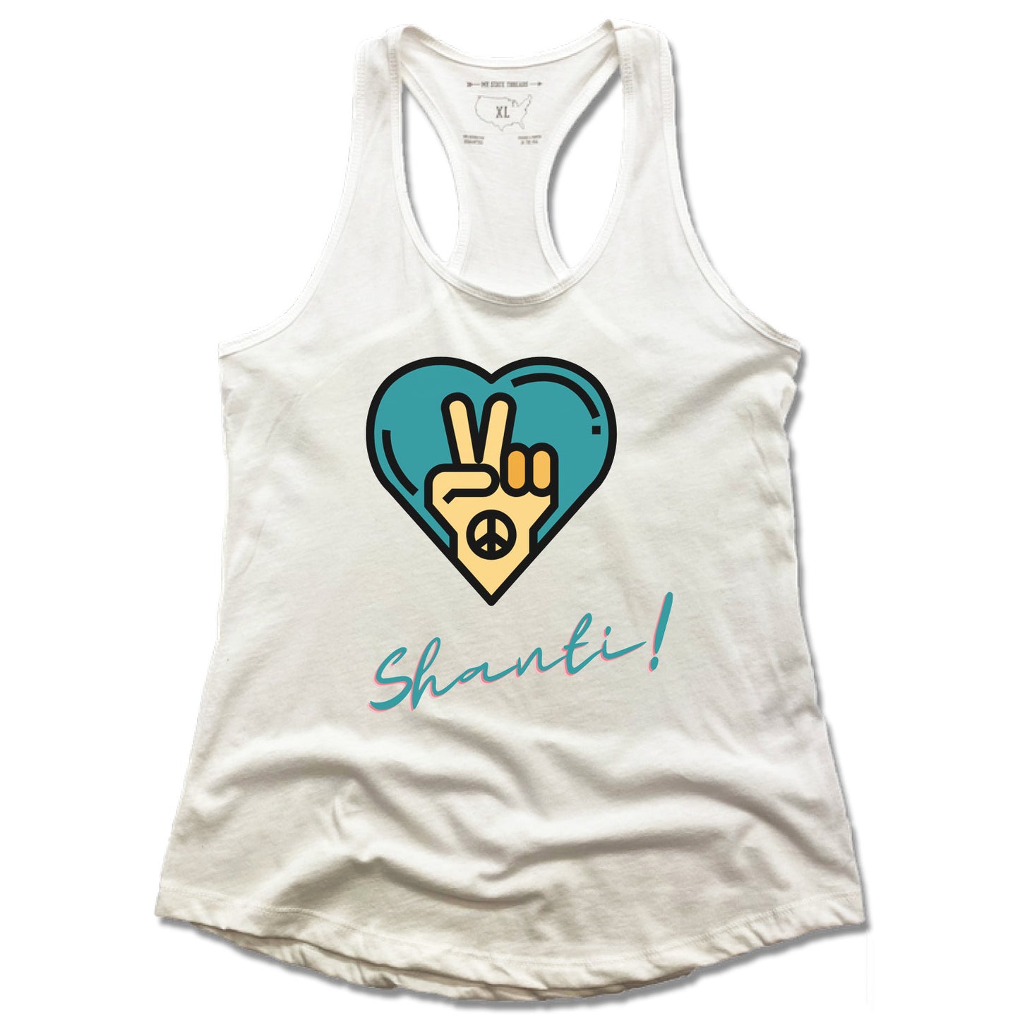 MUSKEGON YOGA | LADIES WHITE TANK | SHANTI