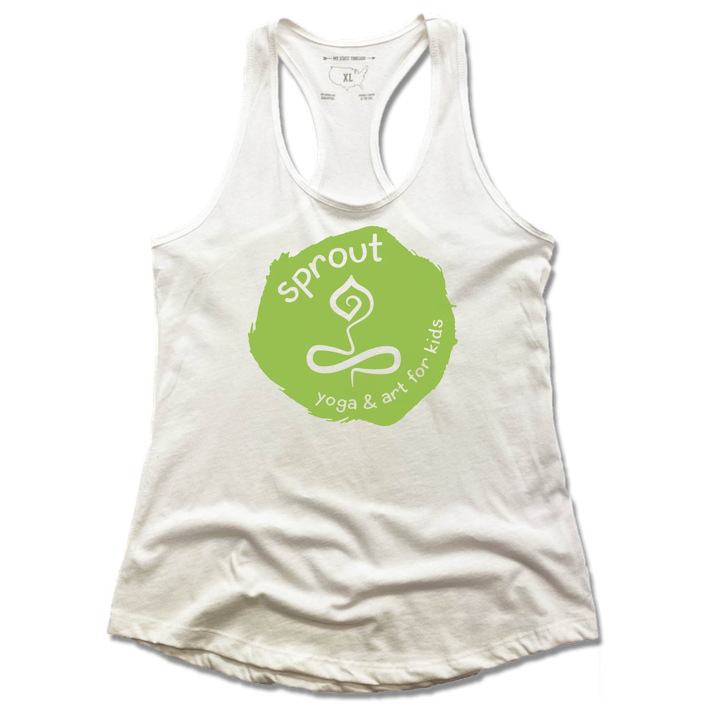 SPROUT YOGA & ART | LADIES WHITE TANK | LOGO