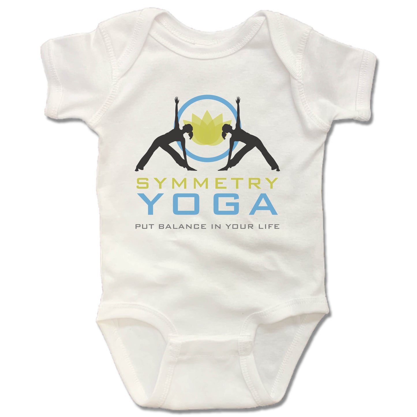 SYMMETRY YOGA | WHITE ONESIE | LOGO