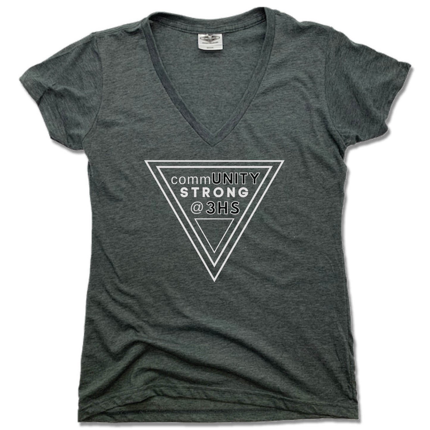 THREEHOUSE STUDIOS | LADIES V-NECK | COMMUNITY STRONG