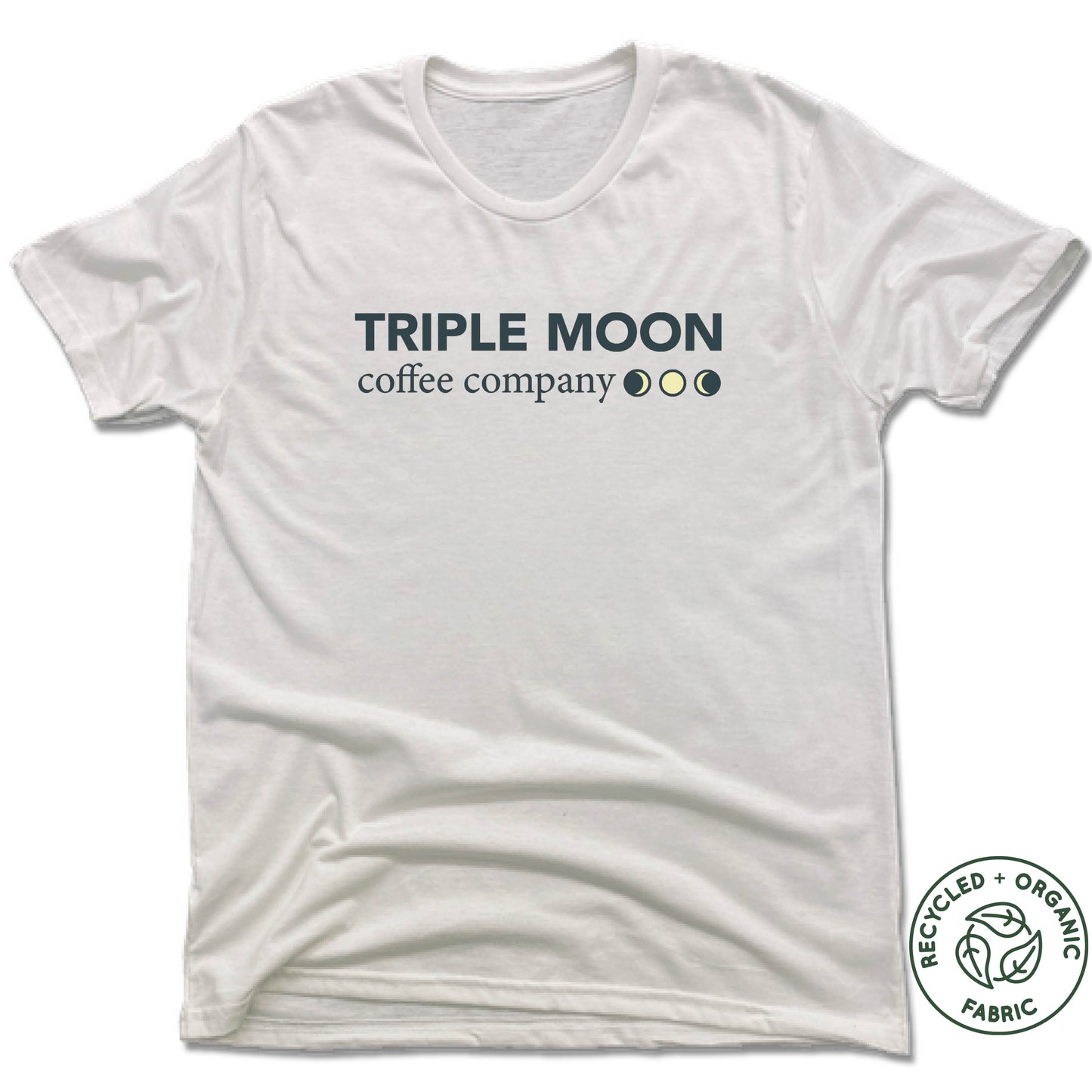 TRIPLE MOON COFFEE | UNISEX WHITE Recycled Tri-Blend | LOGO