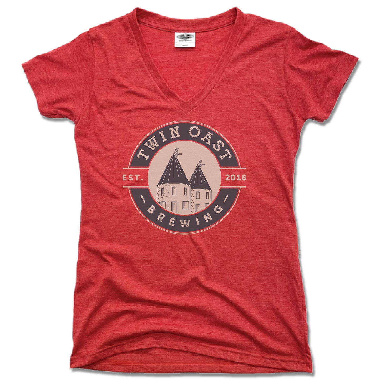 TWIN OAST BREWING | LADIES RED V-NECK | BLUE SEAL