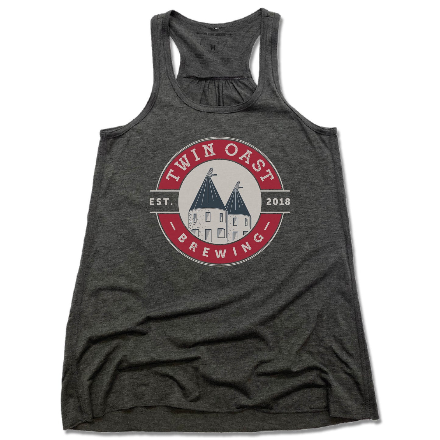 TWIN OAST BREWING | LADIES GRAY FLOWY TANK | RED SEAL