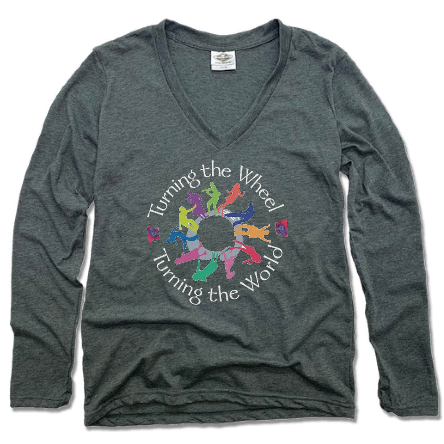 TURNING THE WHEEL PRODUCTIONS | LADIES' LONG SLEEVE TEE | WHITE LOGO