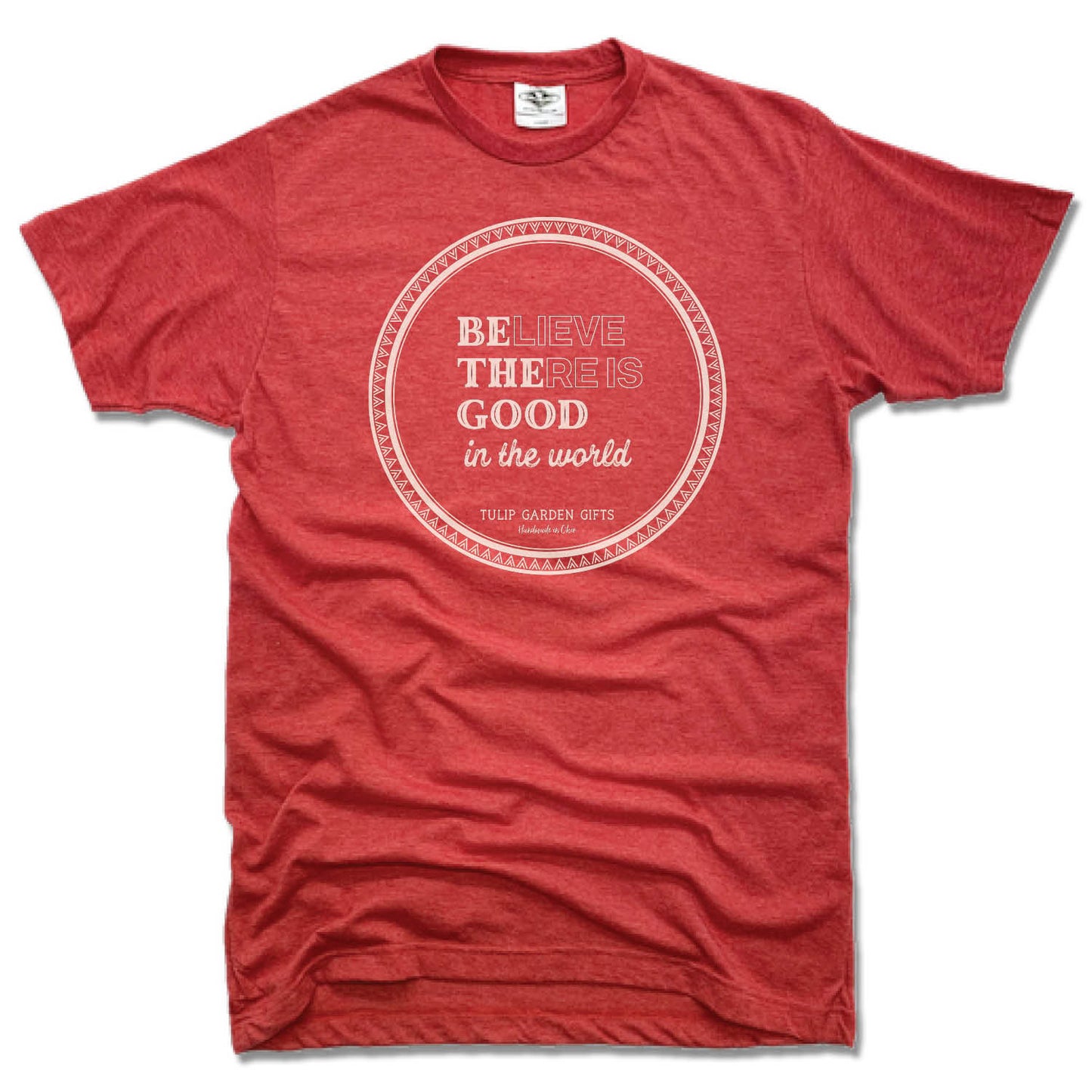 TULIP GARDEN GIFTS | UNISEX RED TEE | WHITE LOGO