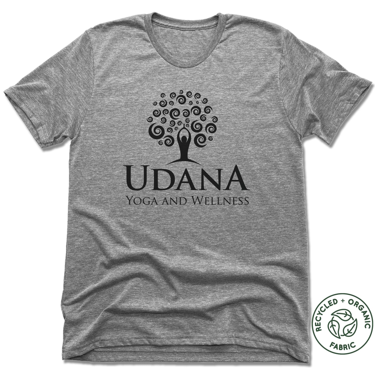 UDANA YOGA & WELLNESS | UNISEX GRAY Recycled Tri-Blend | LOGO