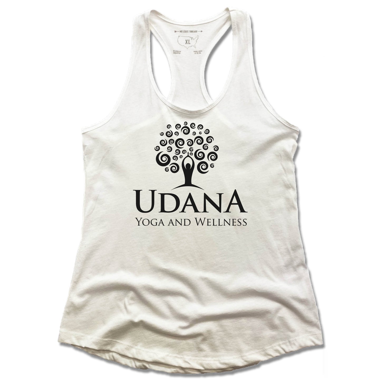 UDANA YOGA & WELLNESS | LADIES WHITE TANK | LOGO