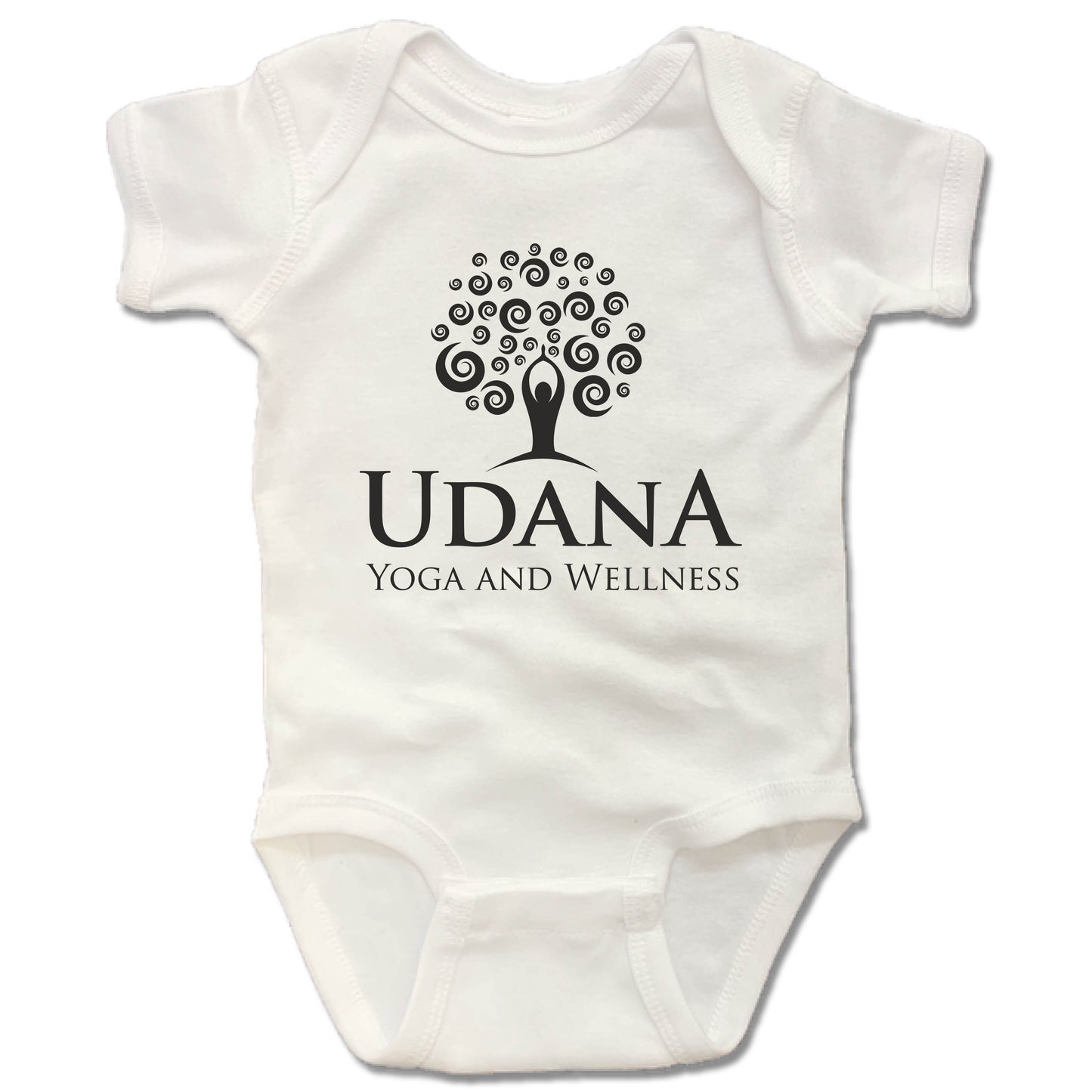 UDANA YOGA & WELLNESS | WHITE ONESIE | LOGO