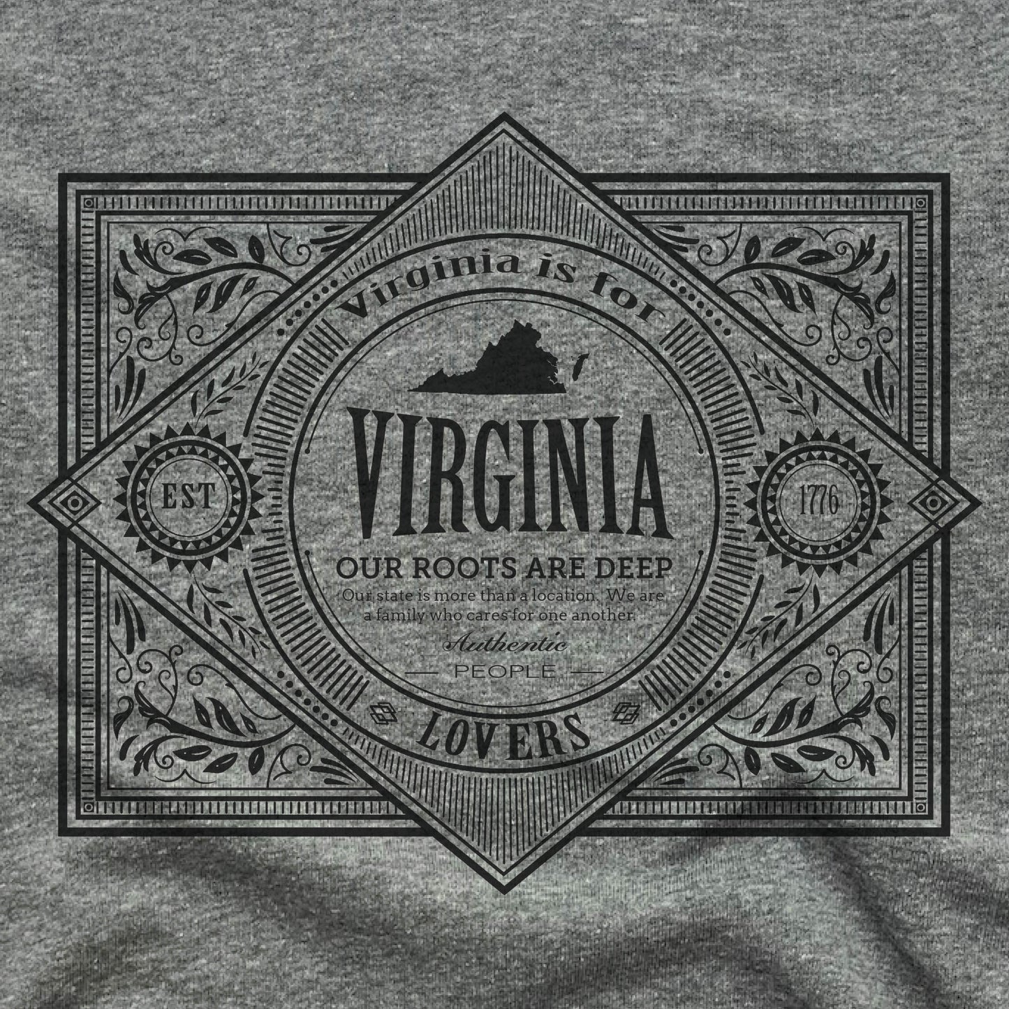 VIRGINIA | FLEECE SWEATSHIRT | VINTAGE BLACK - My State Threads