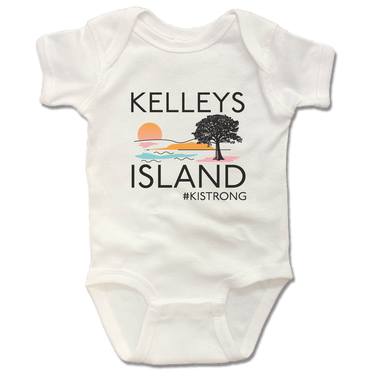 KELLEYS ISLAND | WHITE ONESIE | RETRO COLOR