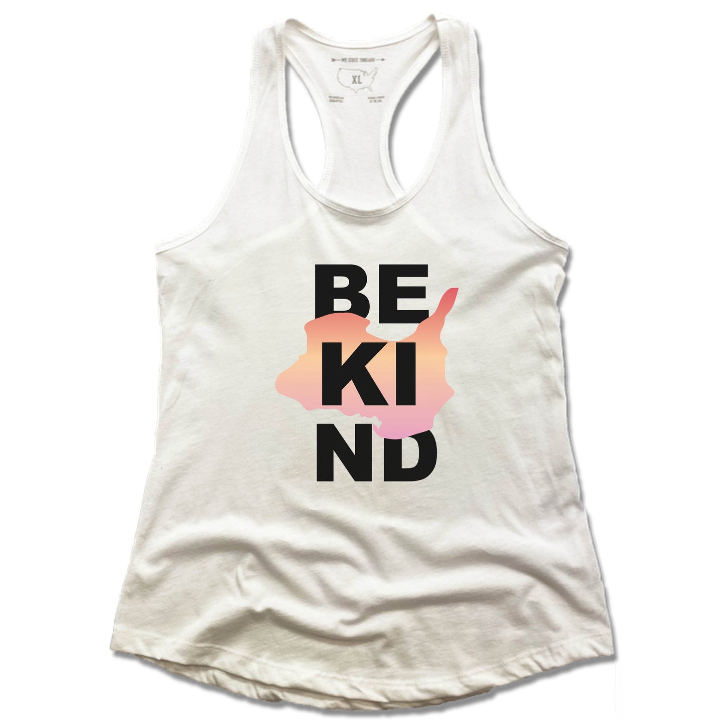 KELLEYS ISLAND | LADIES WHITE TANK | BE KIND