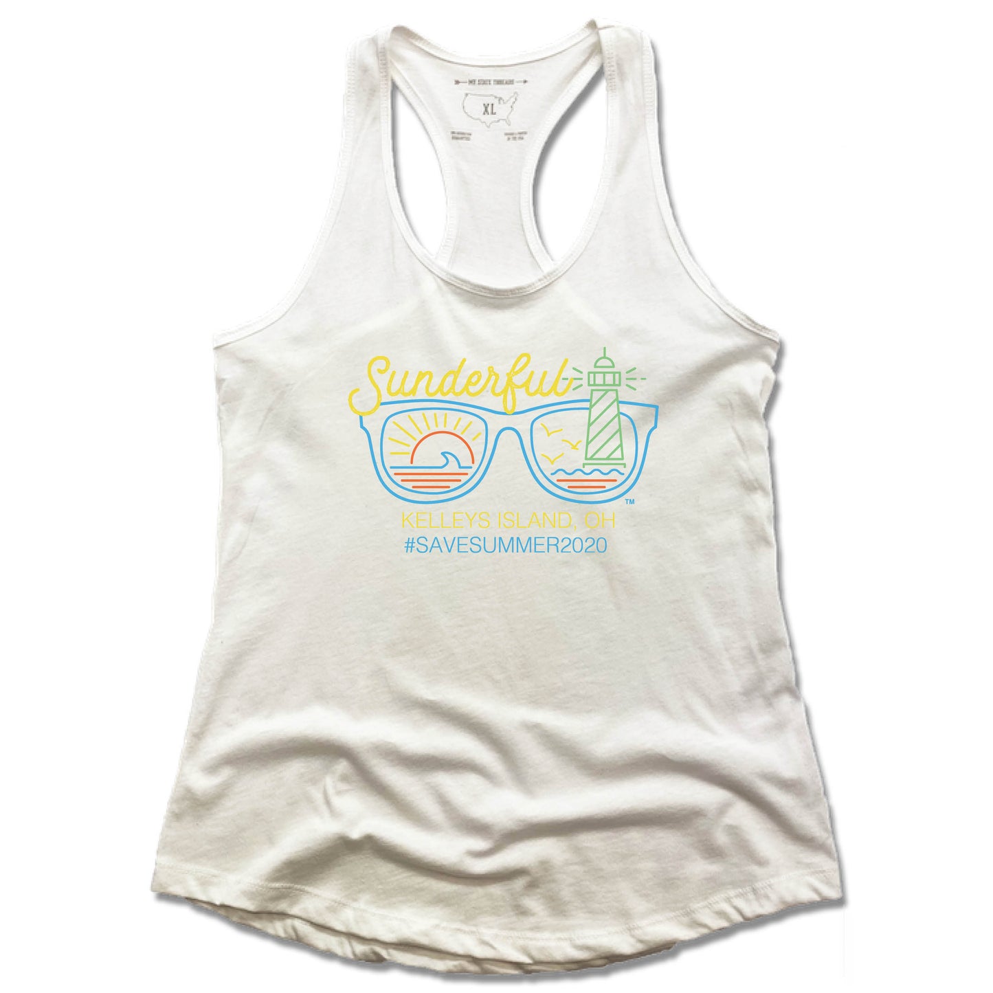 KELLEYS ISLAND | LADIES WHITE TANK | SUNDERFUL