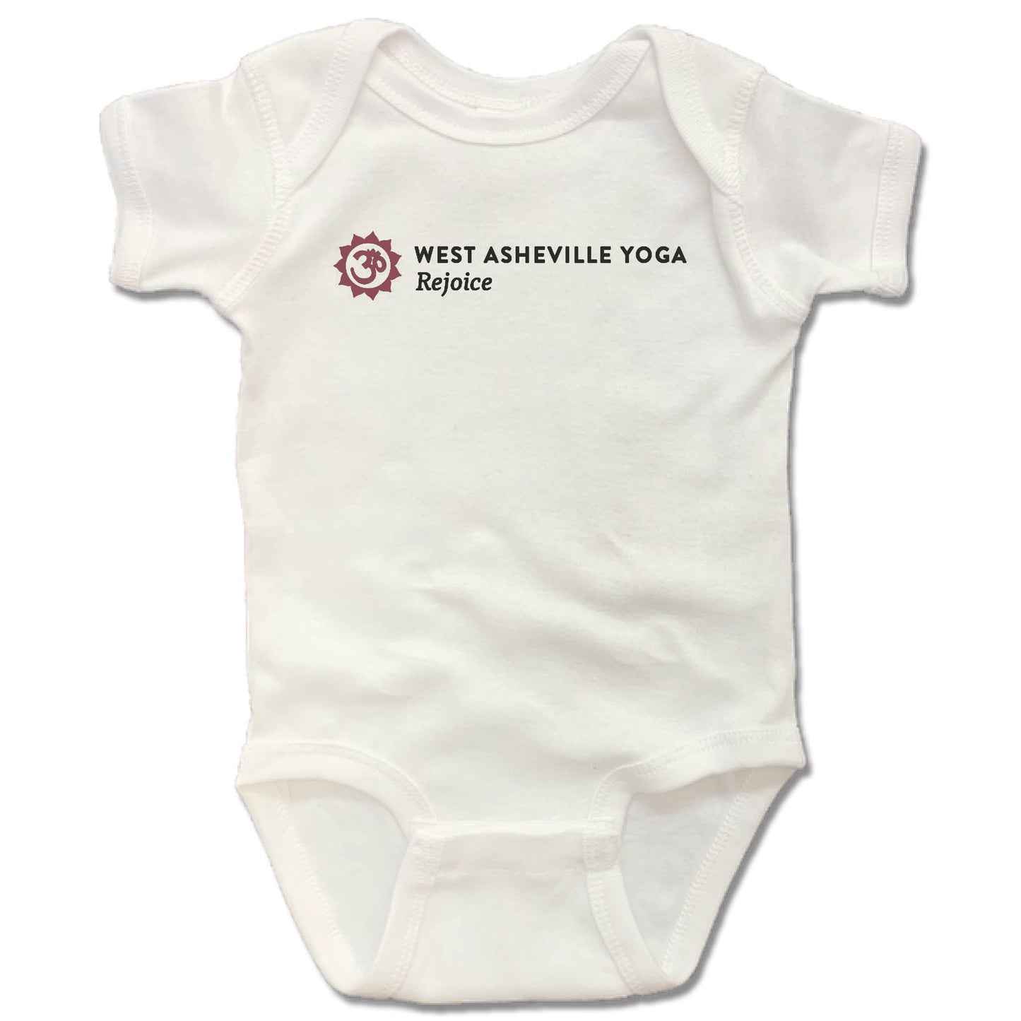 WEST ASHEVILLE YOGA | WHITE ONESIE | LOGO