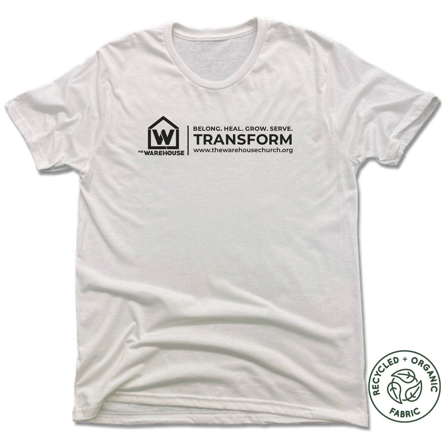 THE WAREHOUSE CHURCH | UNISEX WHITE Recycled Tri-Blend