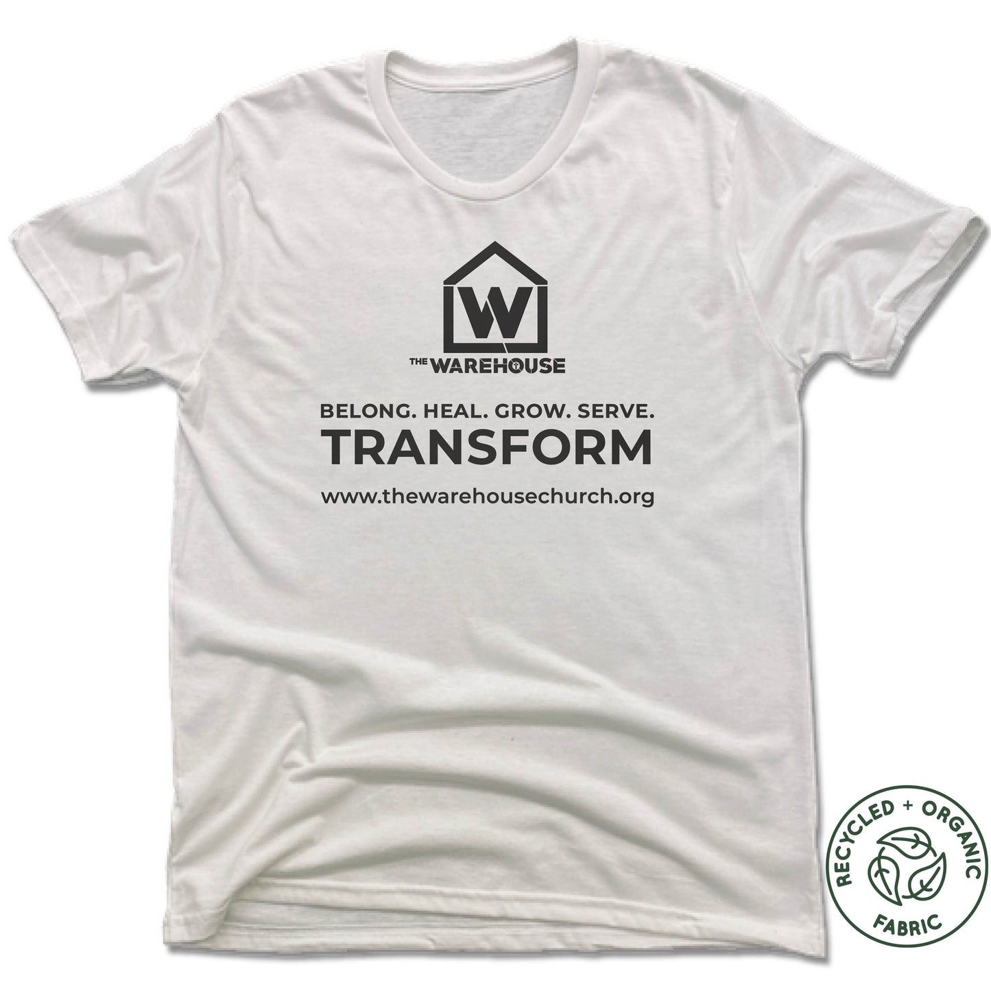 THE WAREHOUSE CHURCH | UNISEX WHITE Recycled Tri-Blend