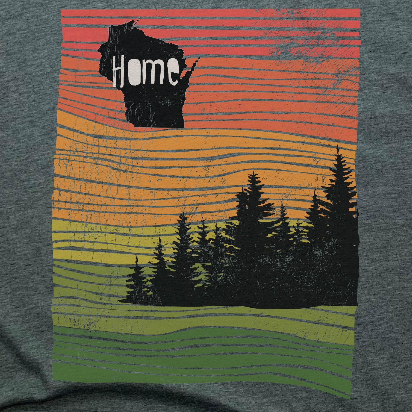 WISCONSIN | KIDS TEE | HOME LINE ART - My State Threads