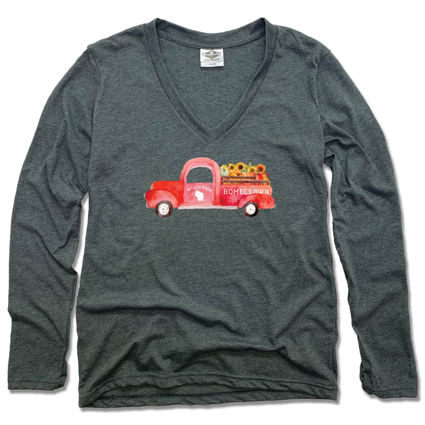 Wisconsin Fall Homegrown Truck - Ladies' Longsleeve