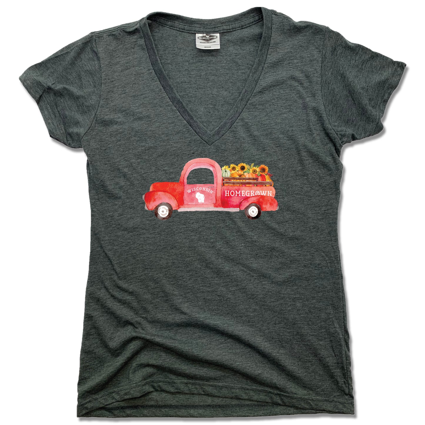 Wisconsin Fall Homegrown Truck - Ladies' Tee