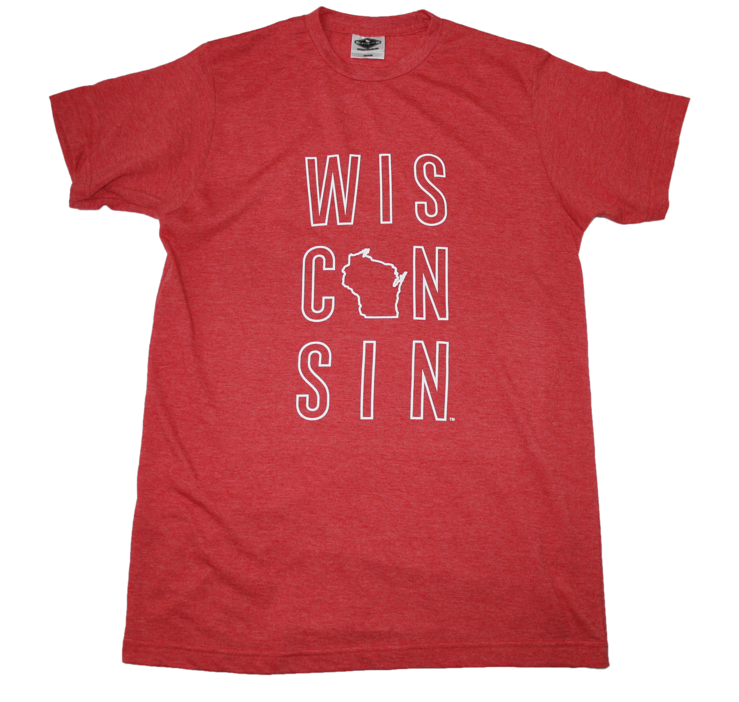 WISCONSIN TEE | STACKED LETTER | WHITE - My State Threads