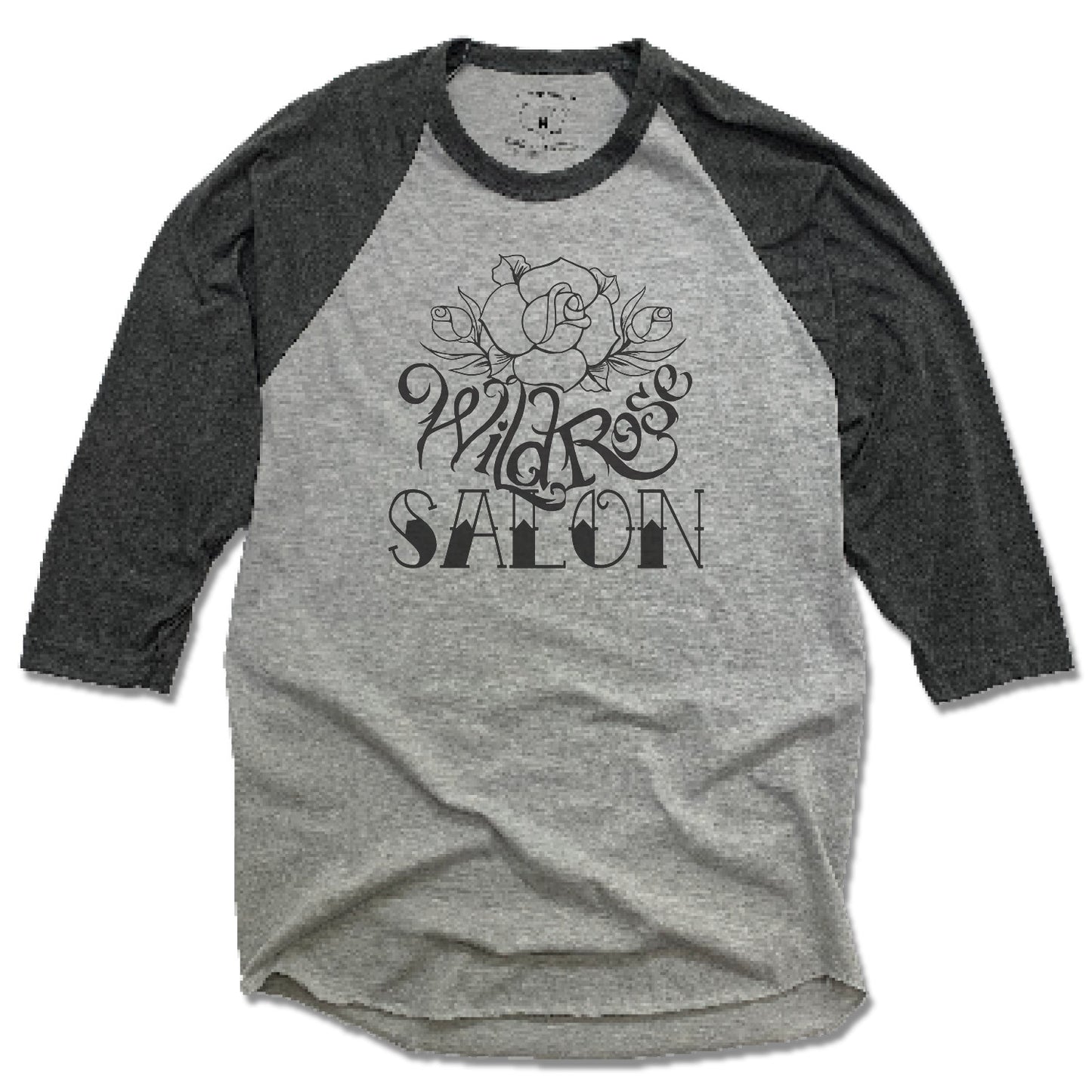 WILD ROSE SALON | 3/4 SLEEVE | BLACK LOGO