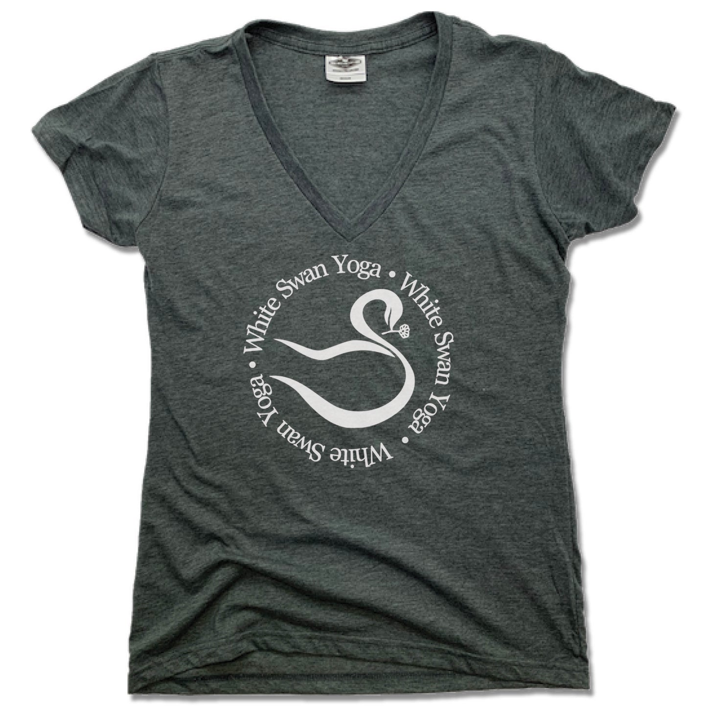 WHITE SWAN YOGA | LADIES V-NECK | LOGO