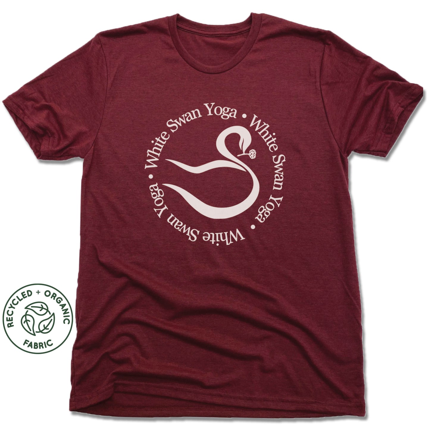 WHITE SWAN YOGA | UNISEX VINO RED Recycled Tri-Blend | LOGO