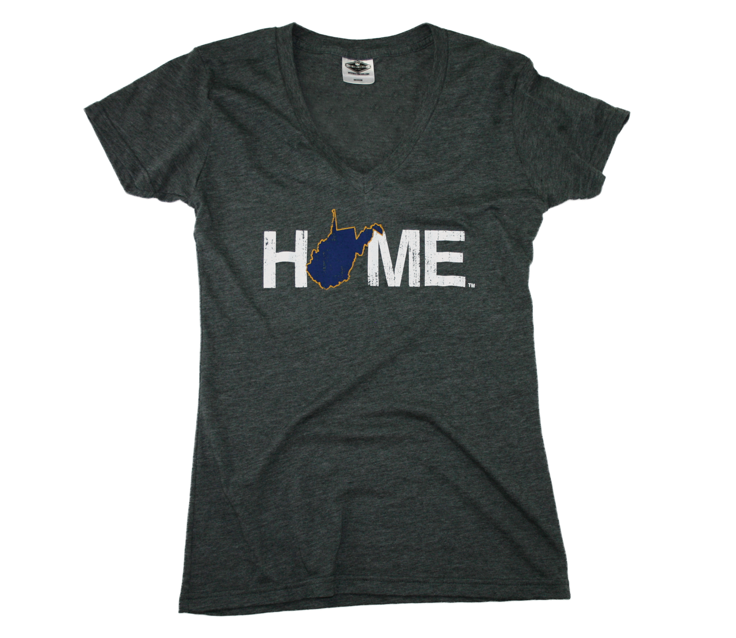 WEST VIRGINIA LADIES V-NECK | HOME | NAVY/GOLD - My State Threads