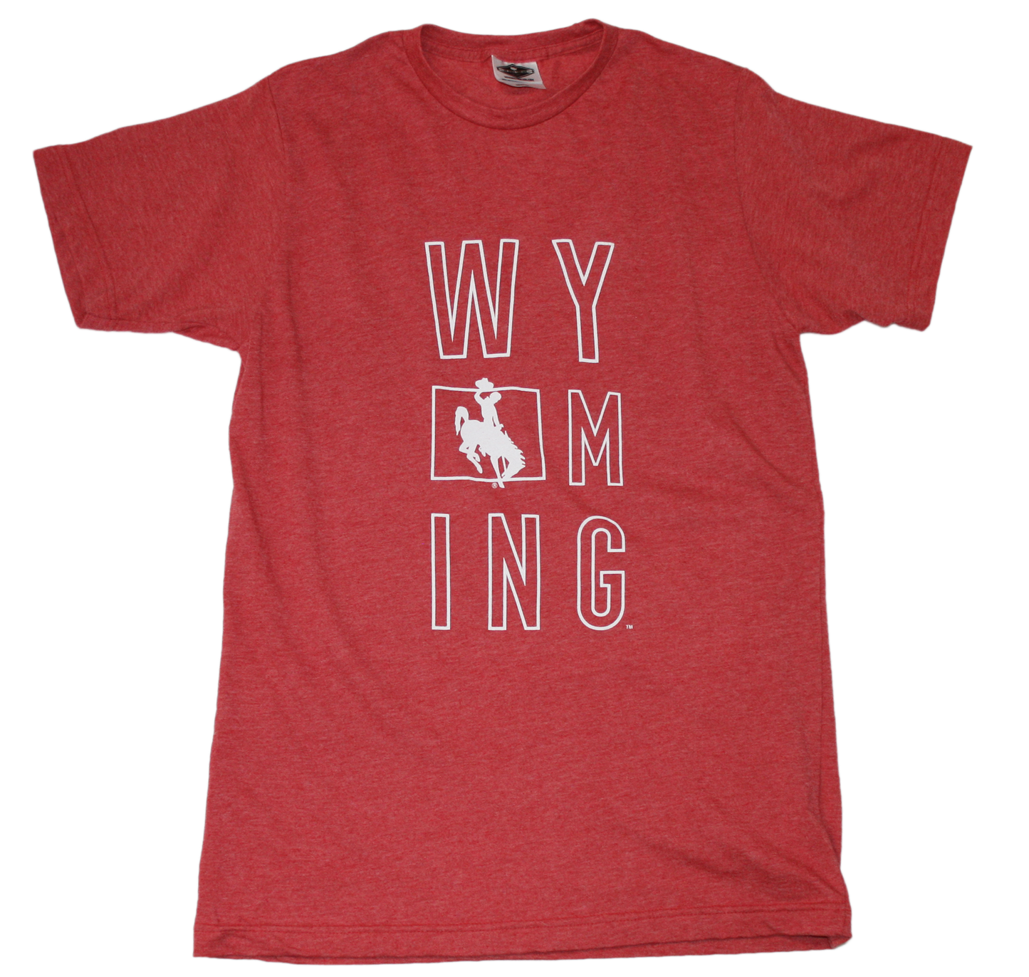 WYOMING RED TEE | STACKED LETTER | STACKED