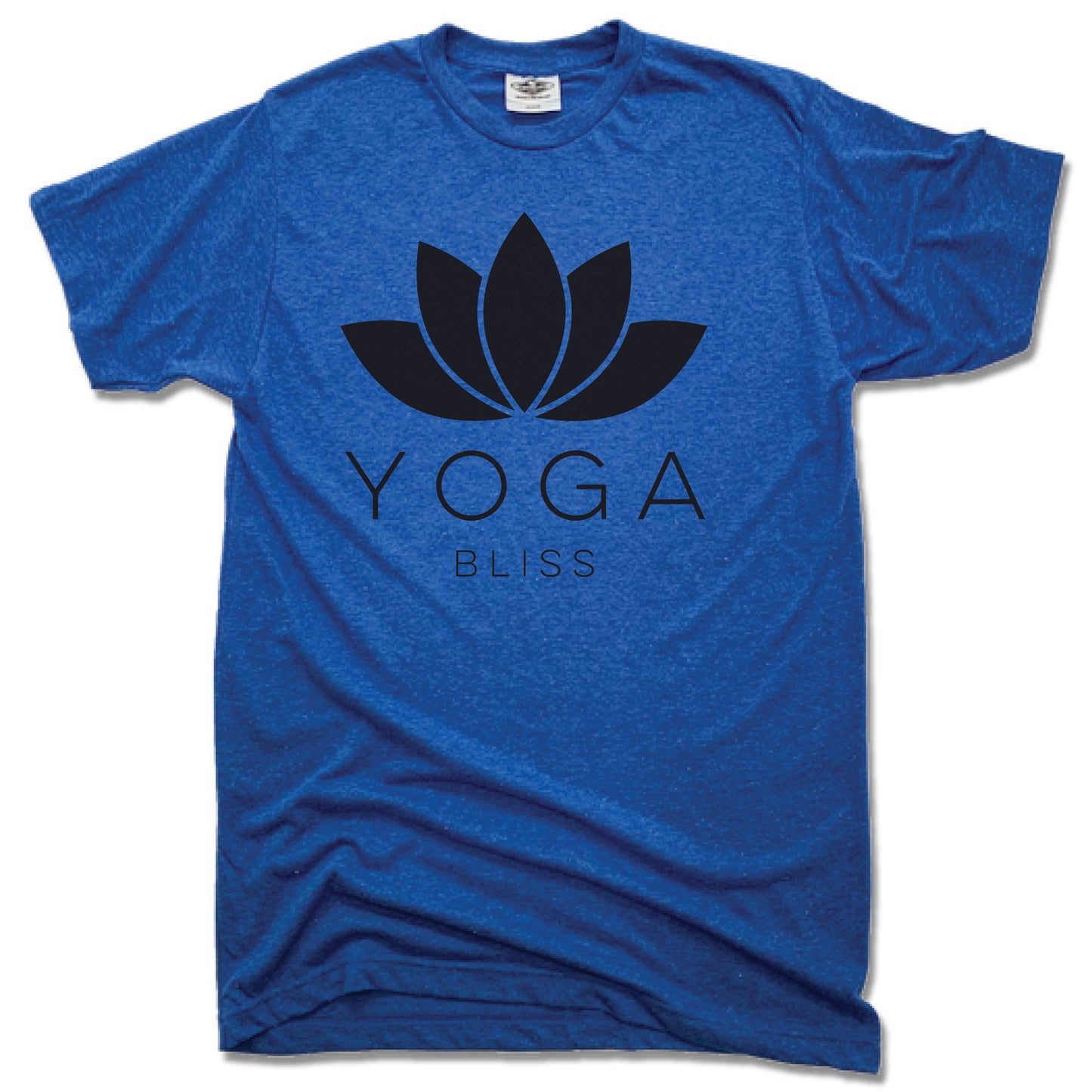 YOGA BLISS | UNISEX BLUE TEE | BLACK LOTUS