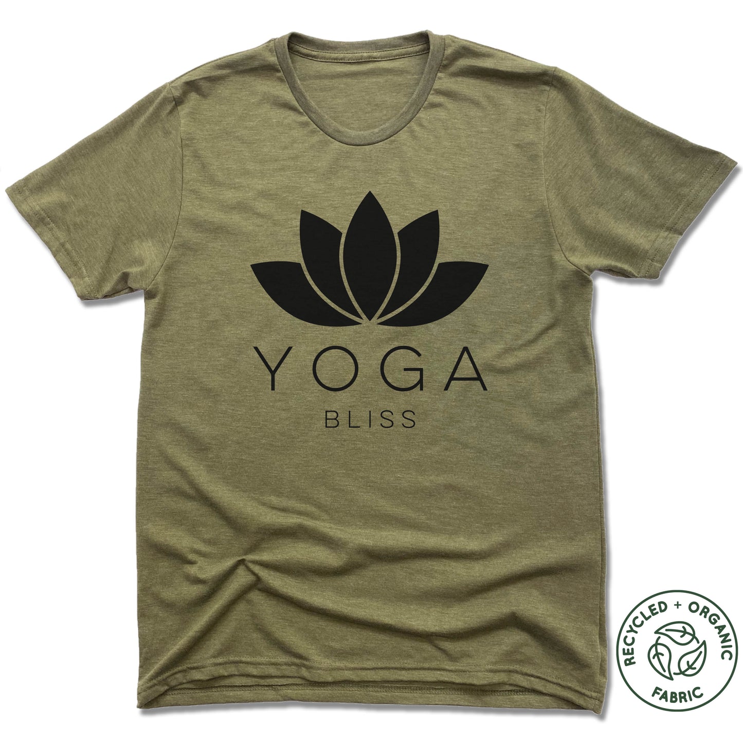 YOGA BLISS | UNISEX OLIVE Recycled Tri-Blend | BLACK LOTUS