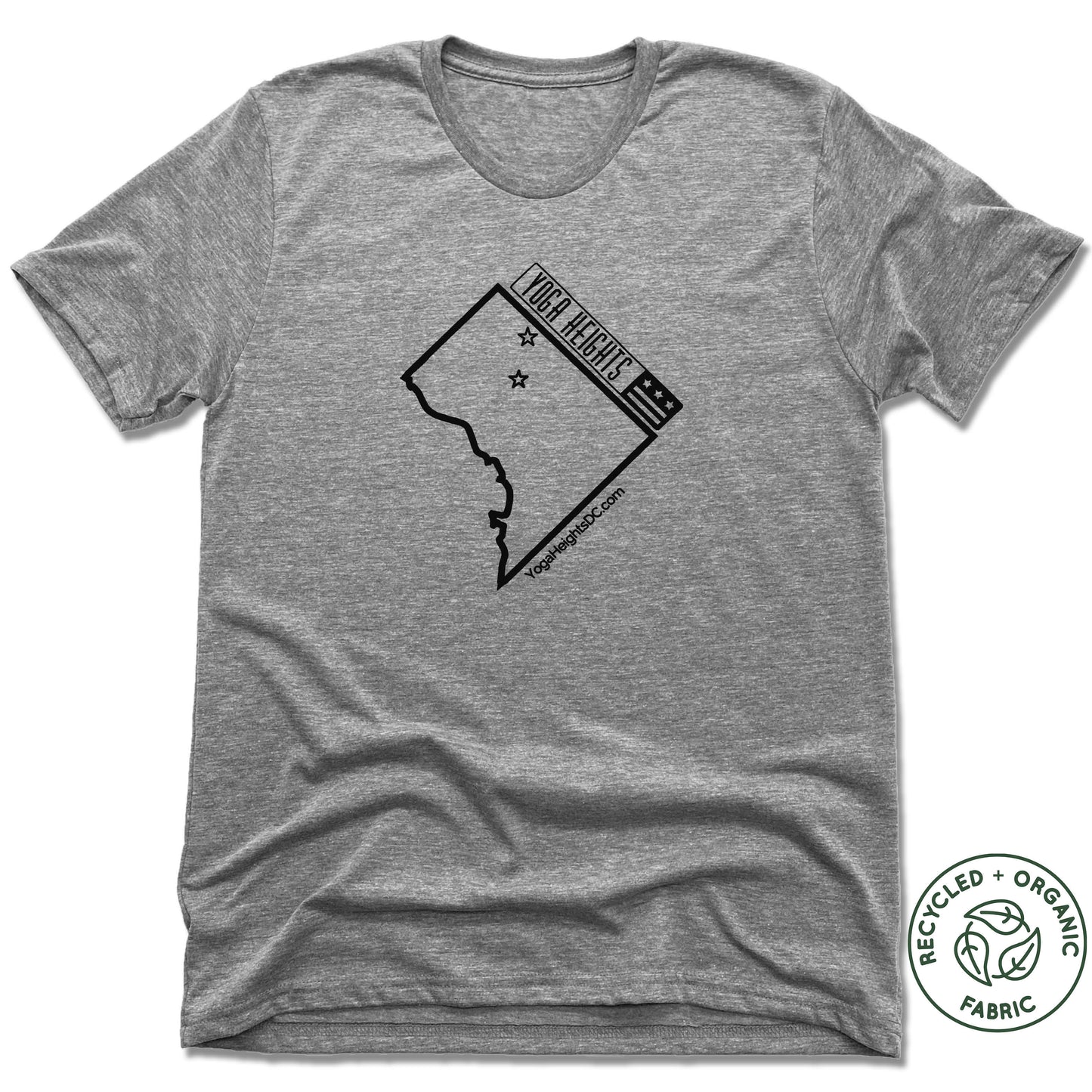 YOGA HEIGHTS | UNISEX GRAY Recycled Tri-Blend | BLACK LOGO