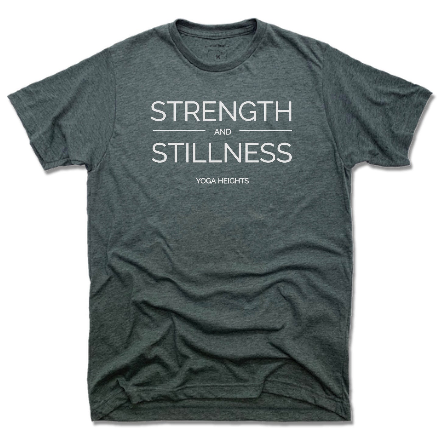 YOGA HEIGHTS | UNISEX TEE | STRENGTH STILLNESS WHITE