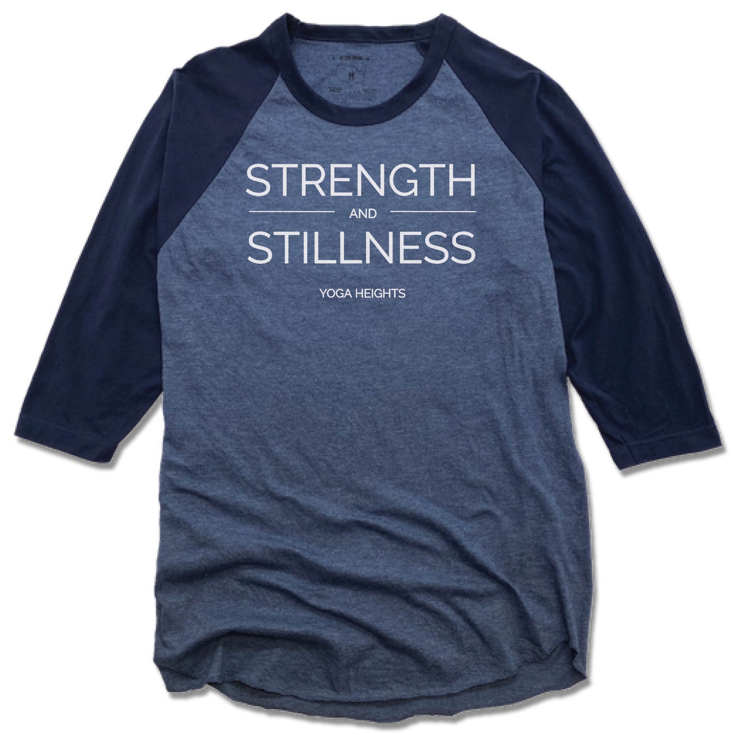 YOGA HEIGHTS | DENIM/NAVY 3/4 SLEEVE | STRENGTH STILLNESS WHITE