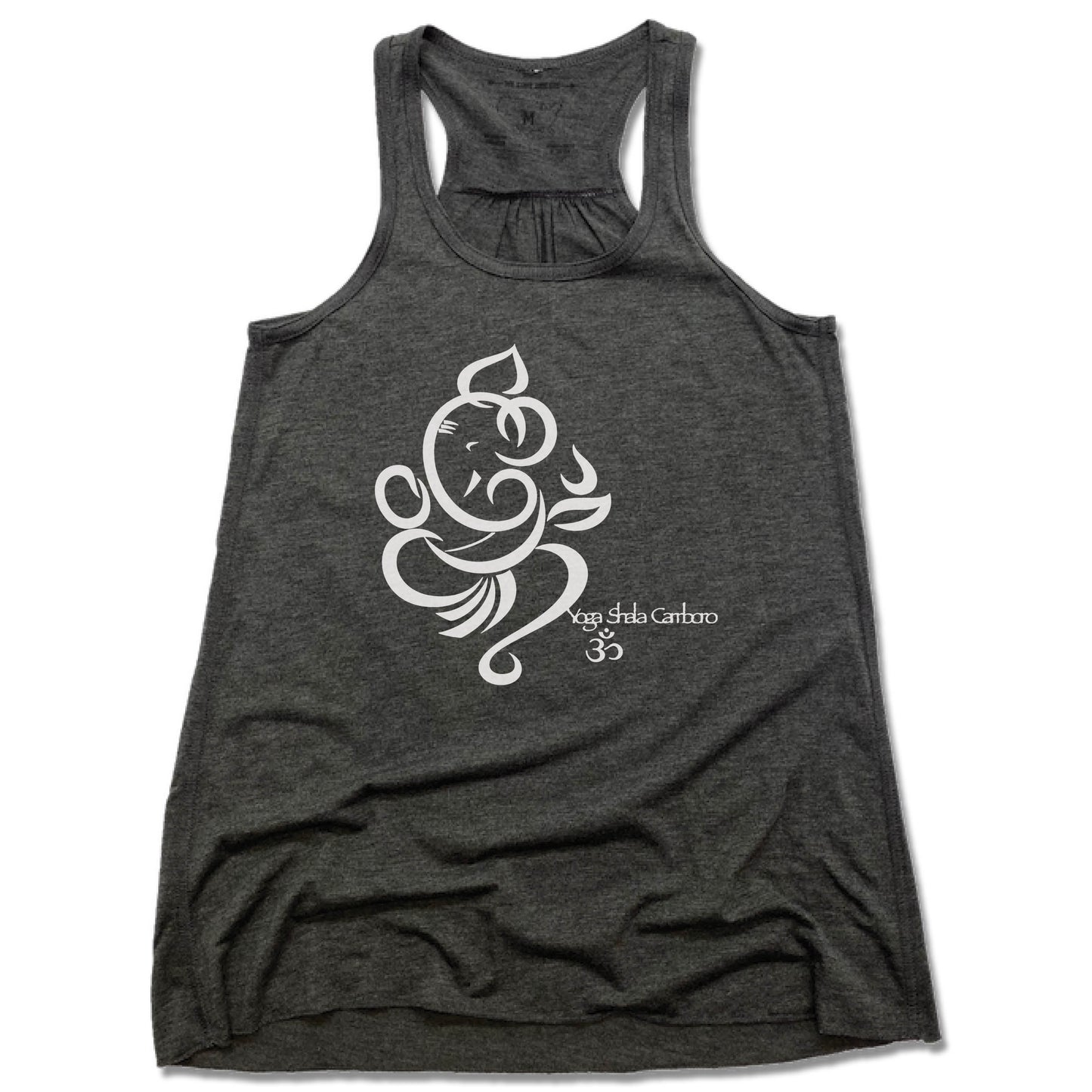 YOGA SHALA | LADIES GRAY FLOWY TANK | LOGO
