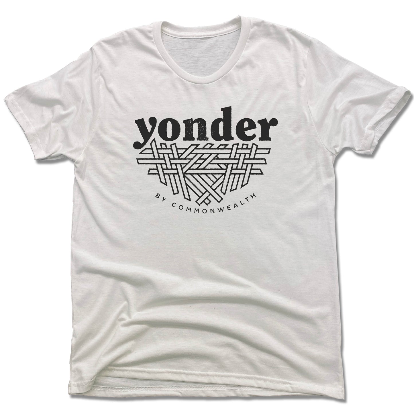 YONDER | UNISEX WHITE Recycled Tri-Blend | BLACK LOGO