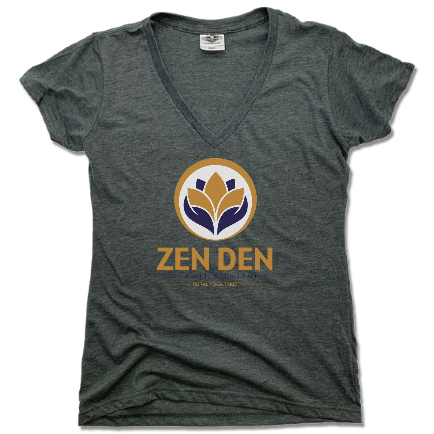 ZEN DEN BY RURAL YOGA TRIBE | LADIES V-NECK | COLOR LOGO