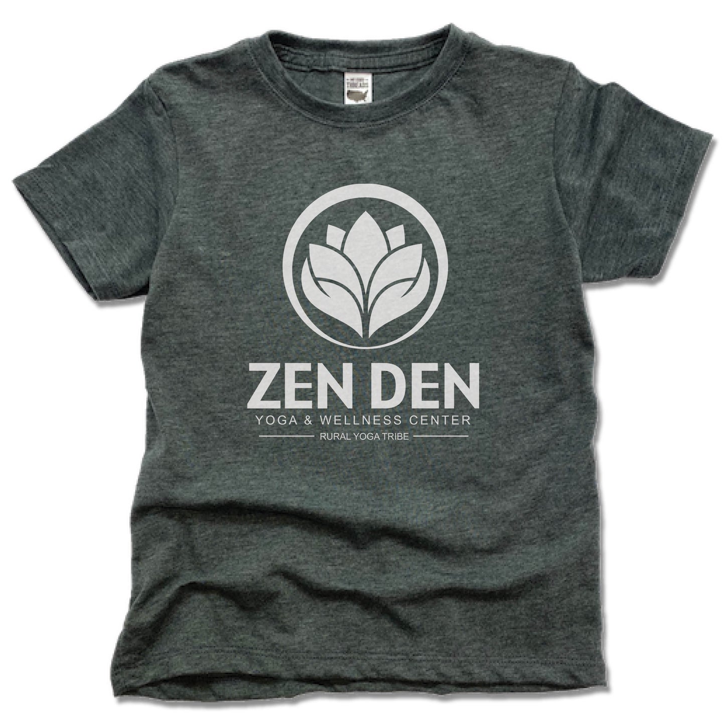 ZEN DEN BY RURAL YOGA TRIBE | KIDS TEE | WHITE LOGO