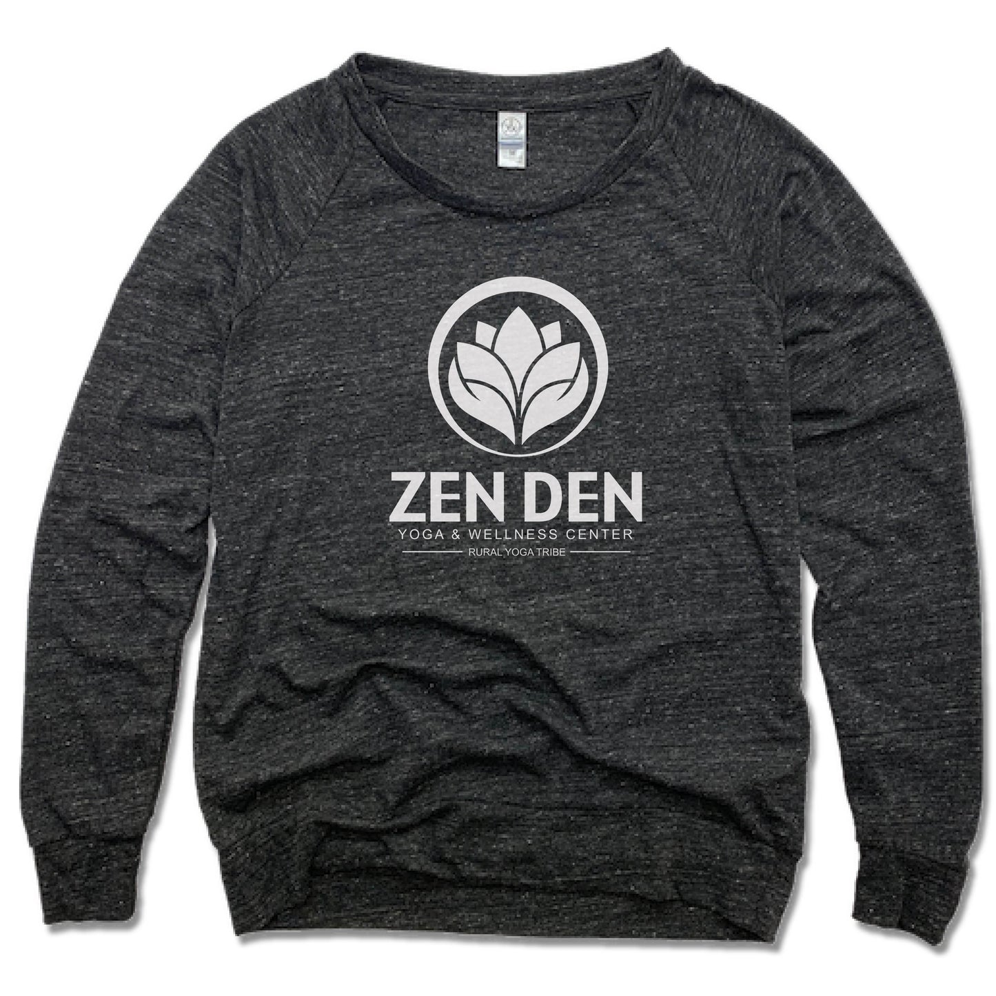 ZEN DEN BY RURAL YOGA TRIBE | LADIES SLOUCHY | WHITE LOGO