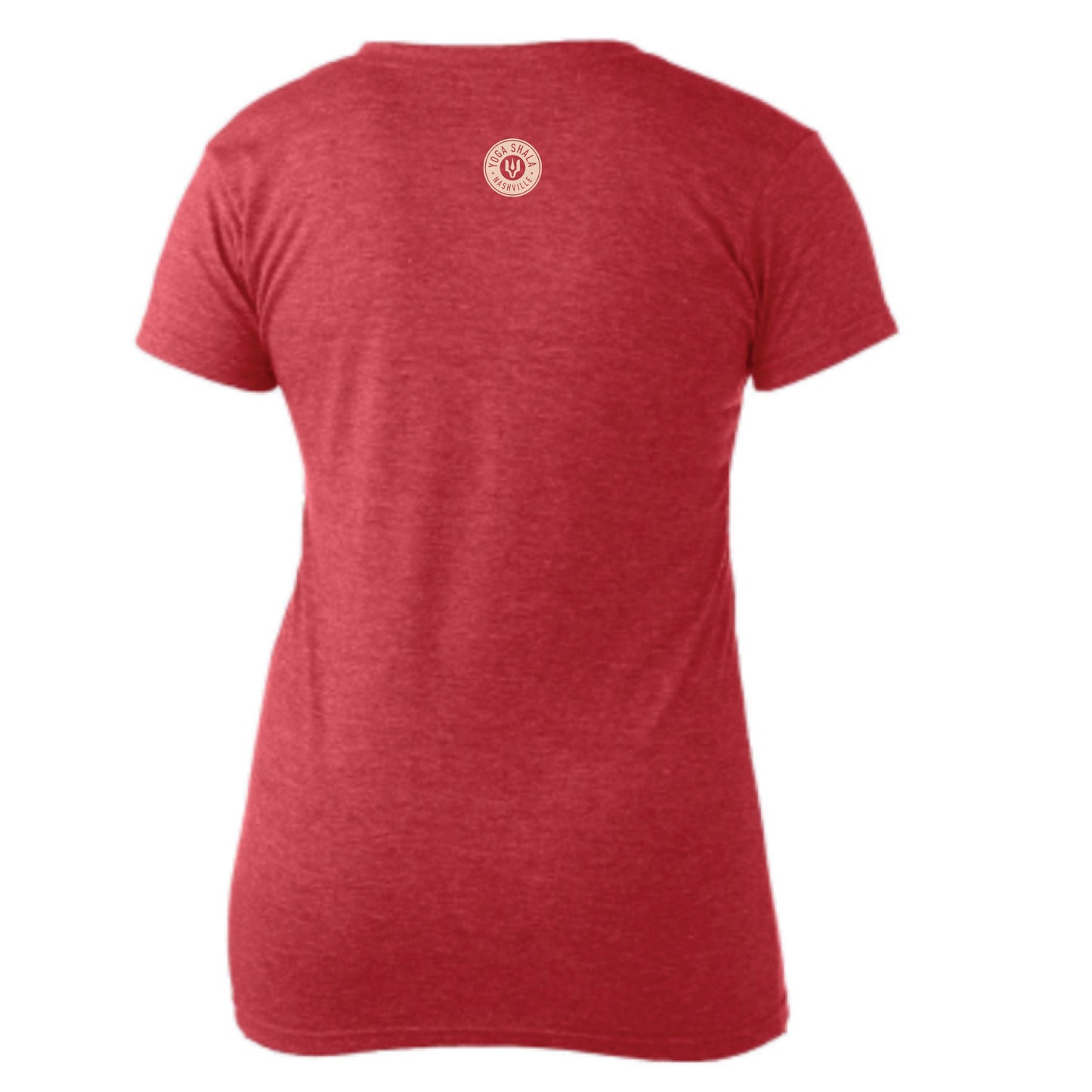 YOGA SHALA NASHVILLE | LADIES RED V-NECK | YOGA SHALA WHEEL LOGO