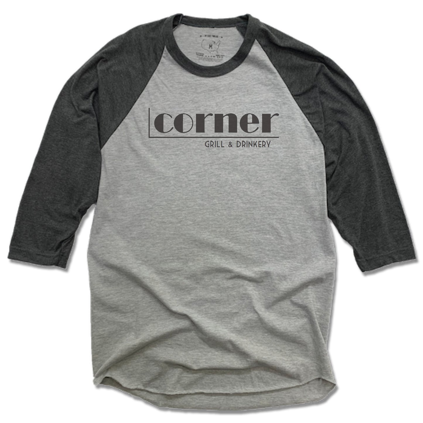 CORNER BAR | GRAY 3/4 SLEEVE | BLACK LOGO