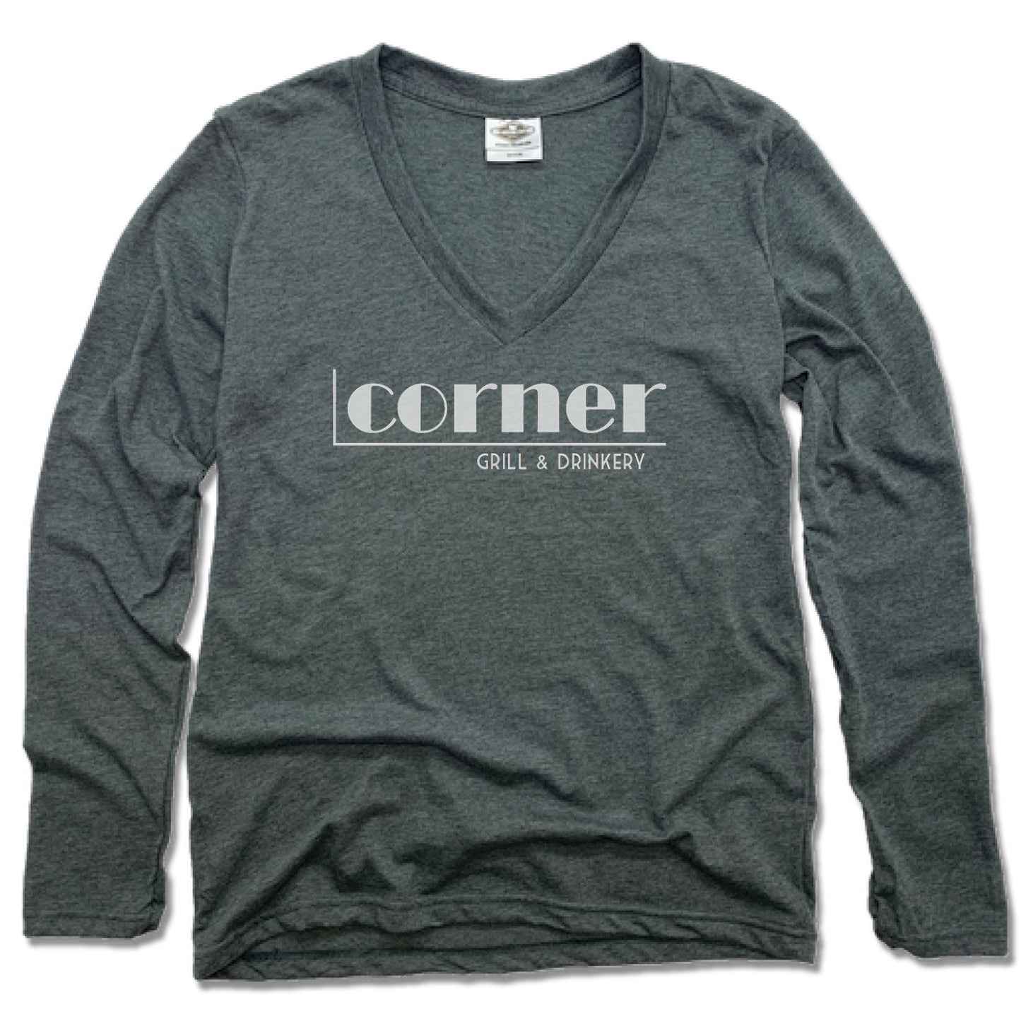 CORNER BAR | LADIES' LONG SLEEVE TEE | WHITE LOGO