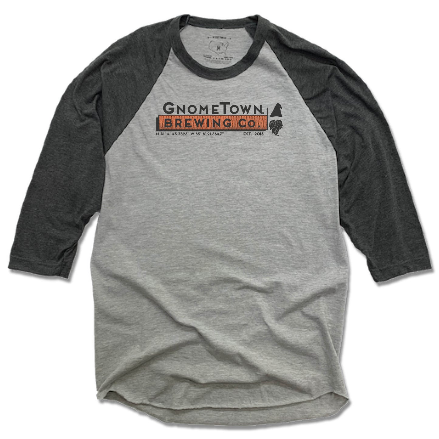 GNOMETOWN BREWING | GRAY 3/4 SLEEVE | LOGO - My State Threads