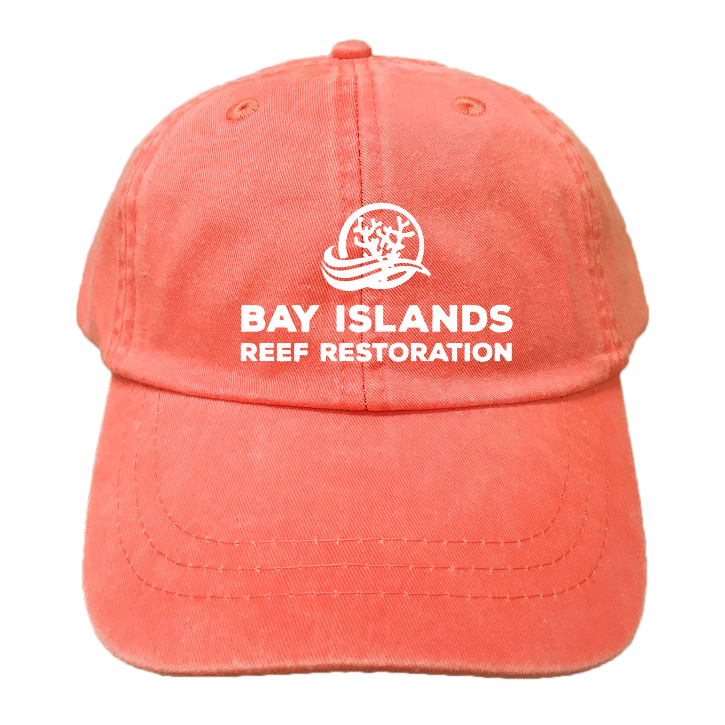 BAY ISLANDS REEF RESTORATION | EMBROIDERED CORAL HAT | WHITE LOGO