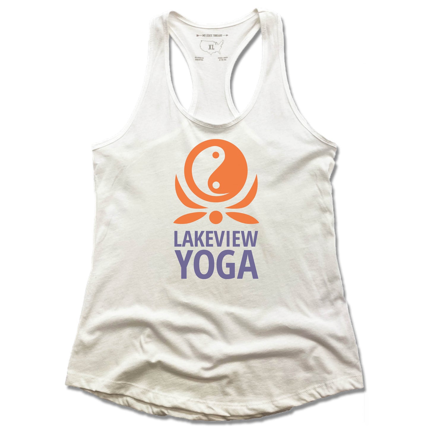 LAKEVIEW YOGA | LADIES WHITE TANK | LOGO
