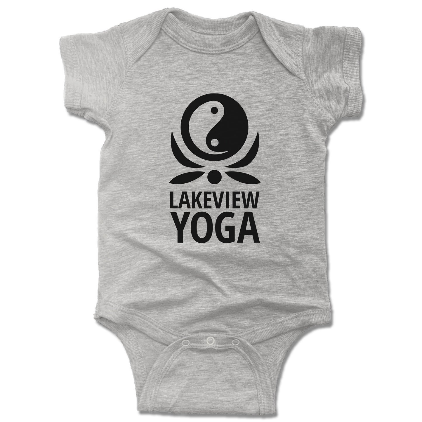 LAKEVIEW YOGA | GRAY ONESIE | BLACK LOGO