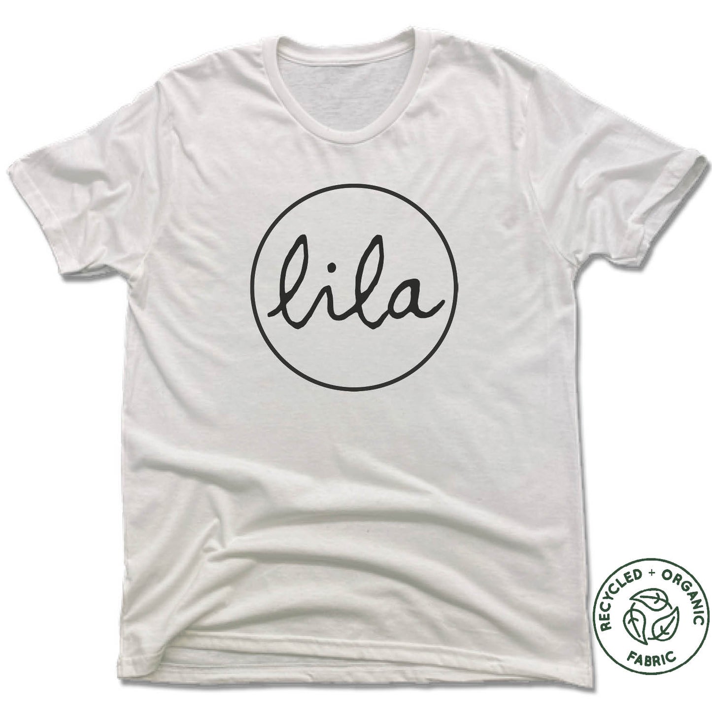 LILA YOGA | UNISEX WHITE Recycled Tri-Blend | BLACK LOGO