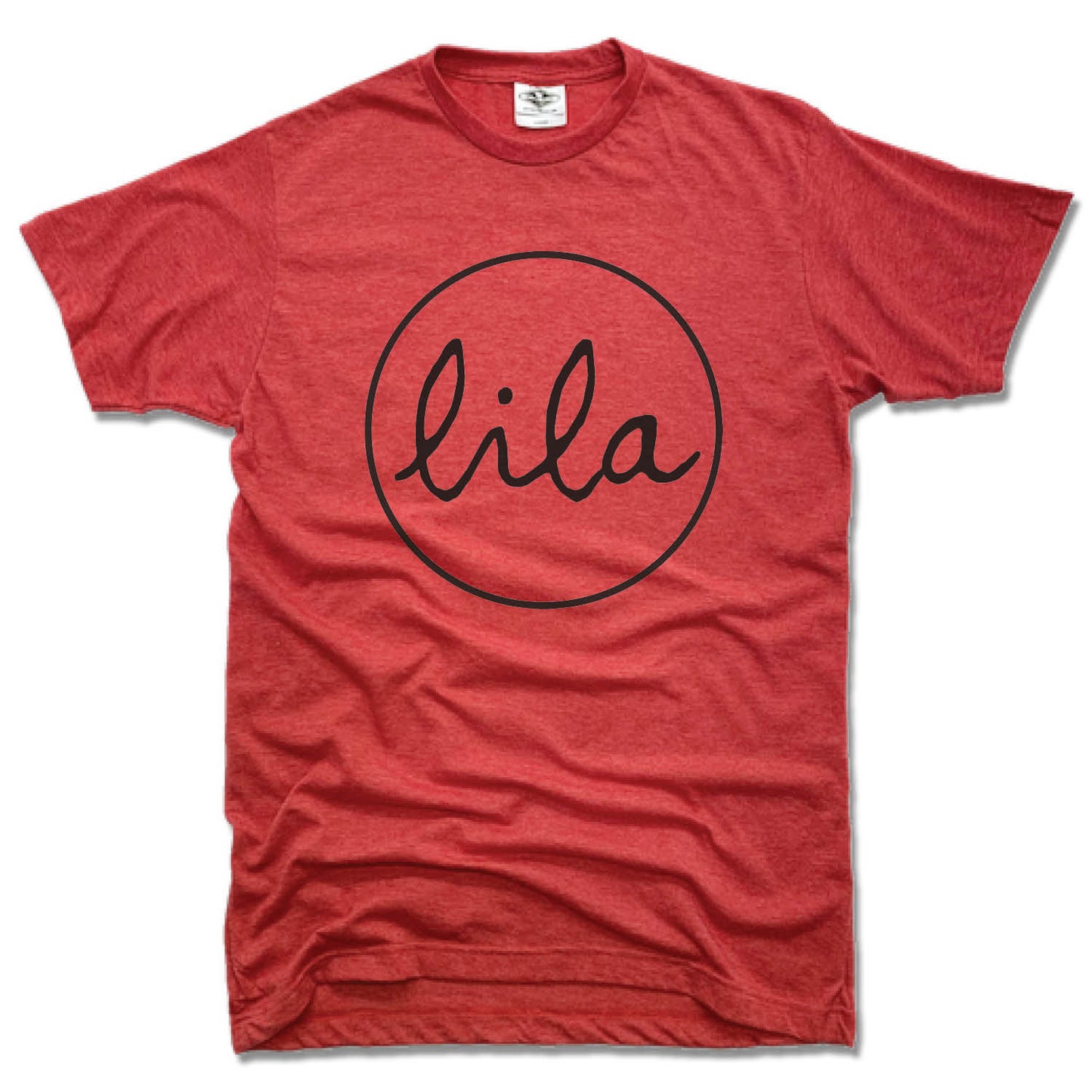 LILA YOGA | UNISEX RED TEE | BLACK LOGO