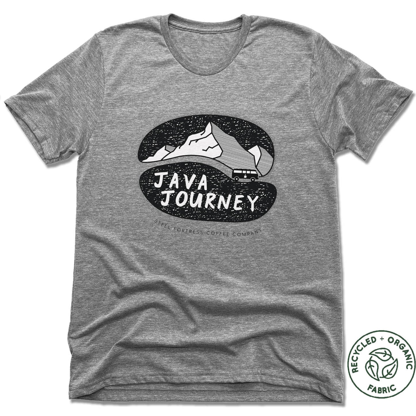 STEEL FORTRESS COFFEE | UNISEX GRAY Recycled Tri-Blend | BLACK LOGO