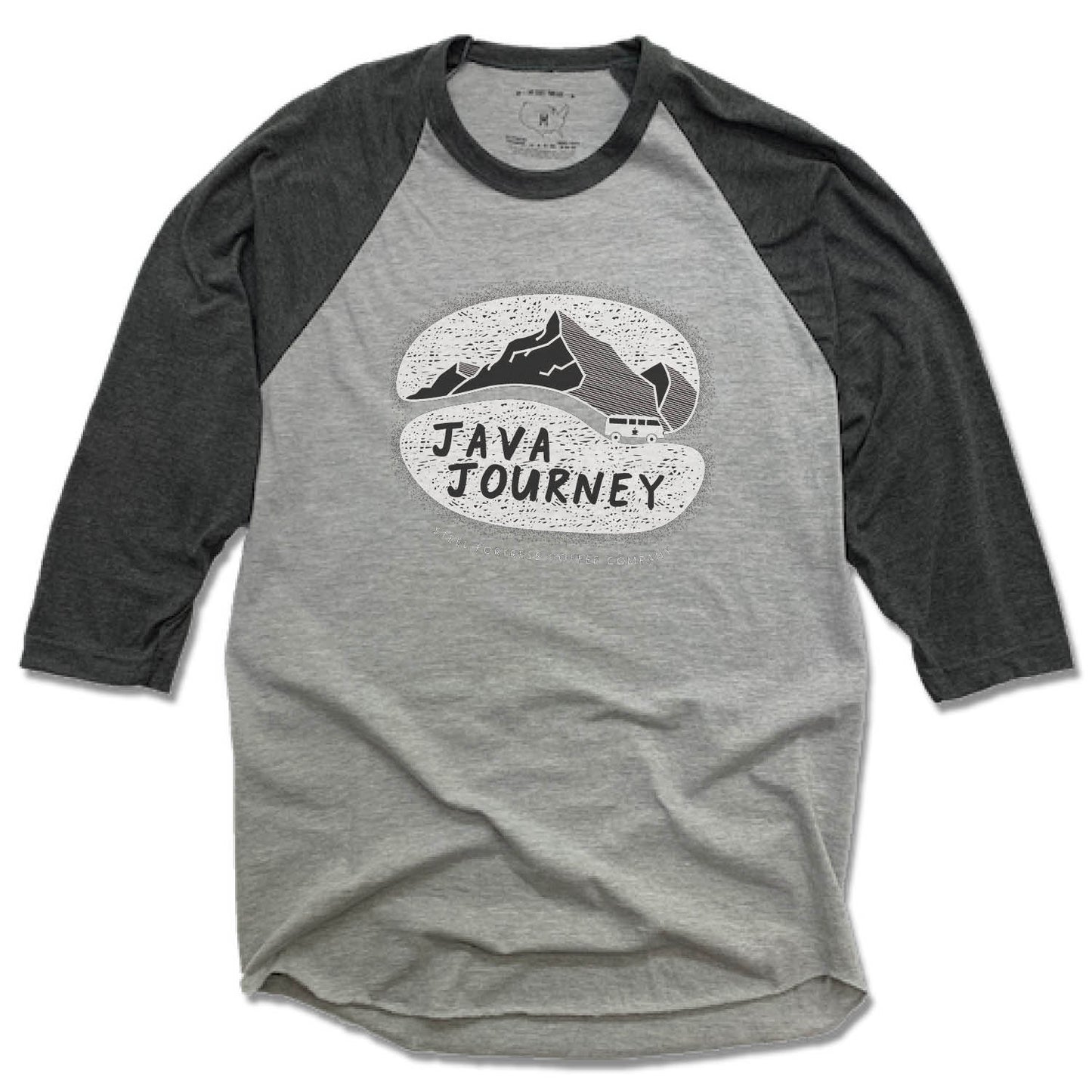 STEEL FORTRESS COFFEE | GRAY 3/4 SLEEVE | WHITE LOGO