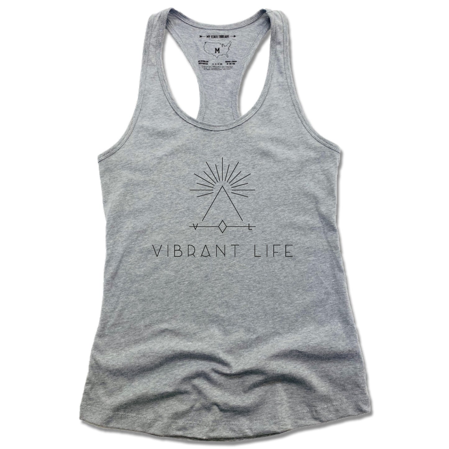 VIBRANT LIFE YOGA STUDIO | LADIES GRAY TANK | LOGO